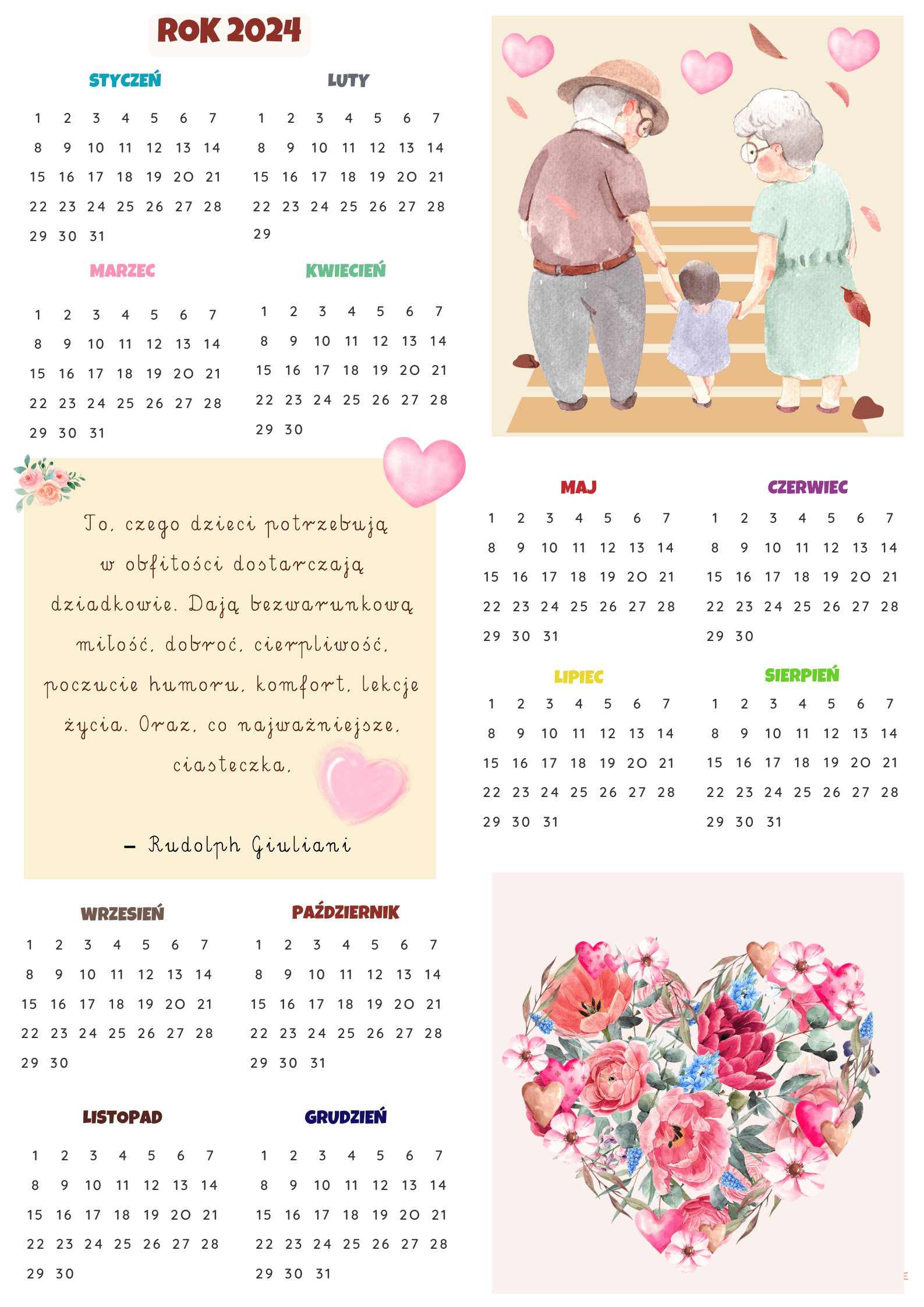 (E-book) Kalendarz dla Babci i Dziadka rok 2024