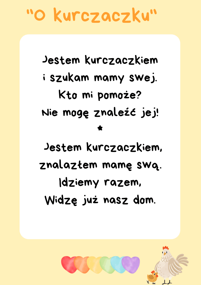 Piosenka o kurczaczku - tekst