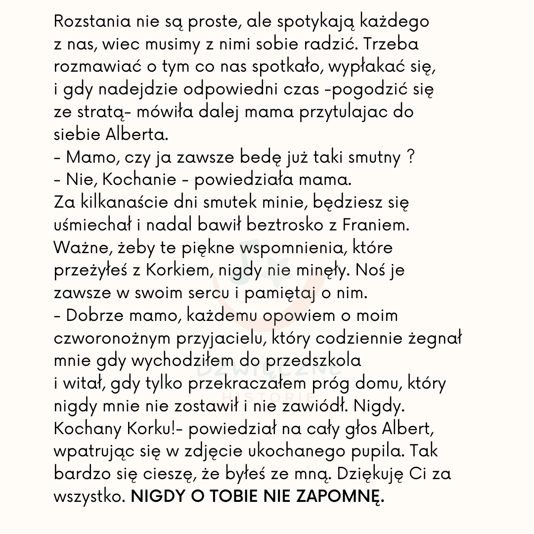 (E-book) "Nigdy o Tobie nie zapomnę" - bajka terapeutyczna