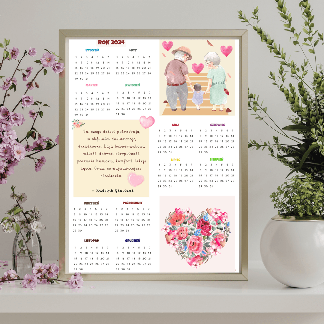 (E-book) Kalendarz dla Babci i Dziadka rok 2024