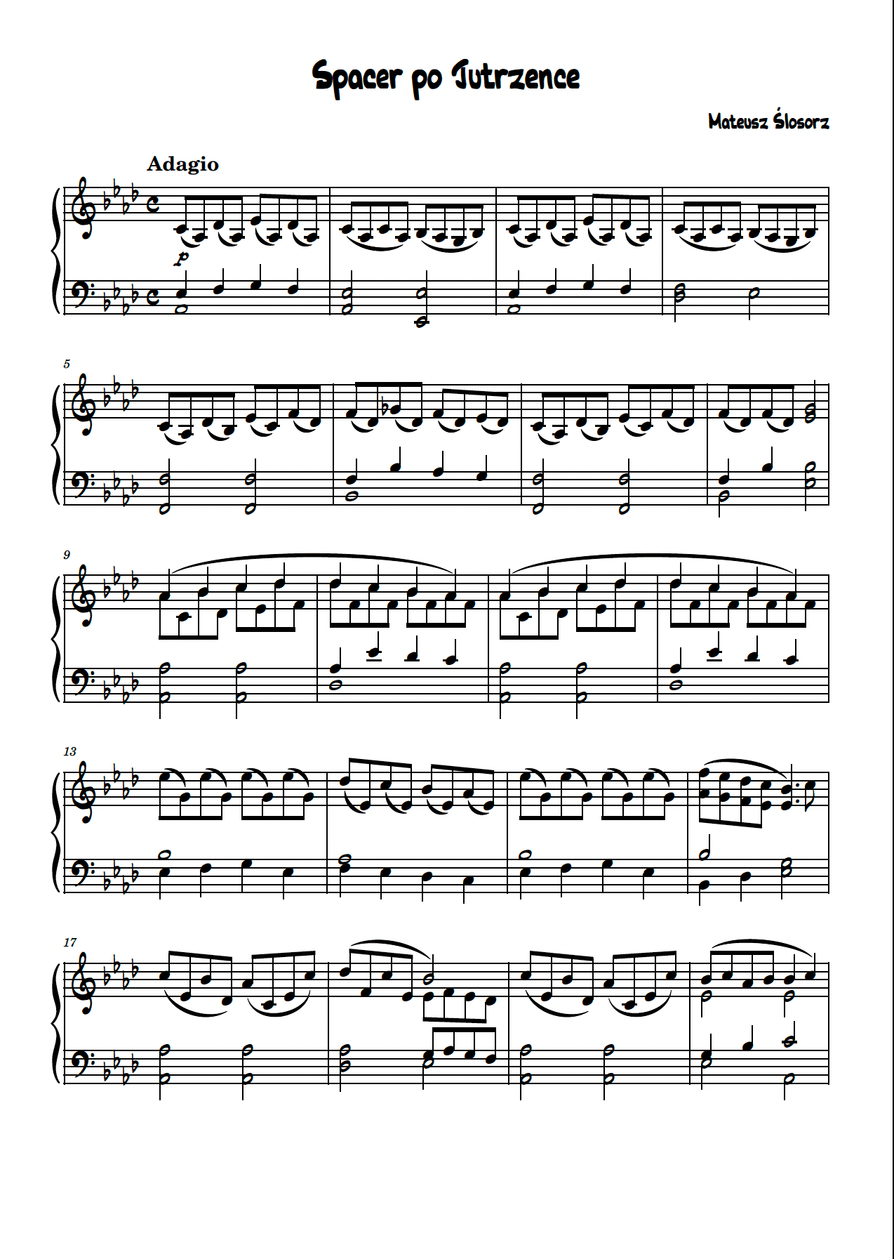 Spacer po Jutrzence (nuty) - Kosmiczne kołysanki