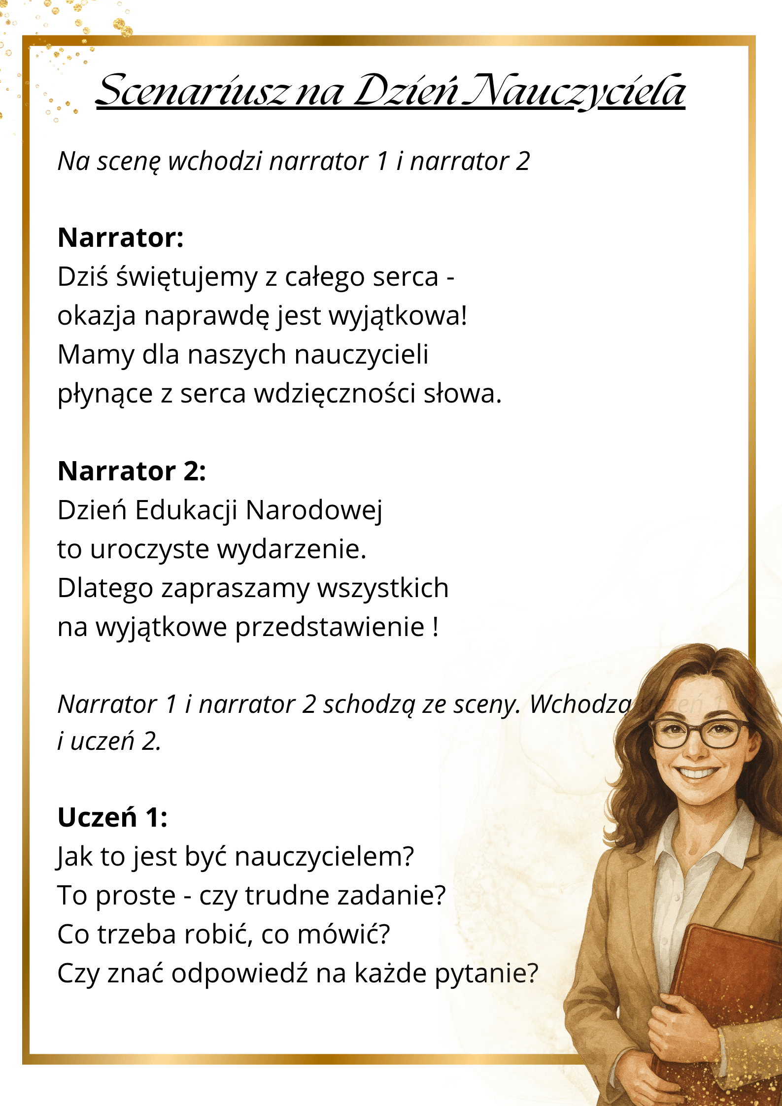 (E-book) "Bukiet życzeń" scenariusz z okazji Dnia Edukacji Narodowej +piosenka z podkładem