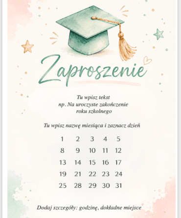 (E-book) Wkładki do zaproszeń - na zakończenie roku szkolnego